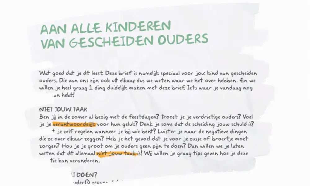 Brief aan alle kinderen van gescheiden ouders